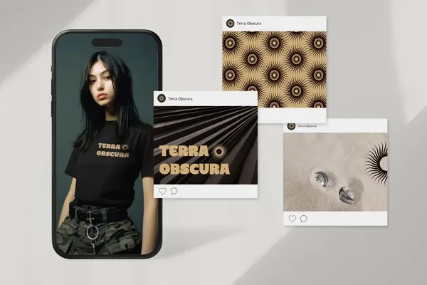 Design et identité visuelle Terra Obscura, publication pour réseaux sociaux